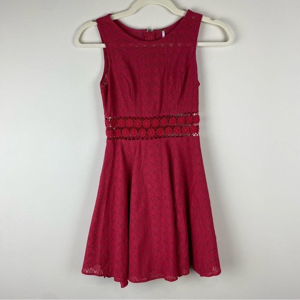 Free People crochet/lace skater fit and flare dress size 0